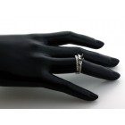 Chanel Bead set Diamond Engagement Ring and Wedding Band Set